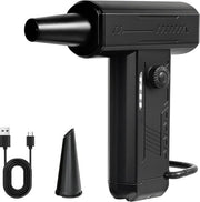 Aspiratore di aria compressa, 4 velocità, regolabile, 180.000 tpm, aspiratore di aria compressa elettrico super potente, ricaricabile, blower wireless con LED per tastiere e auto (nero)