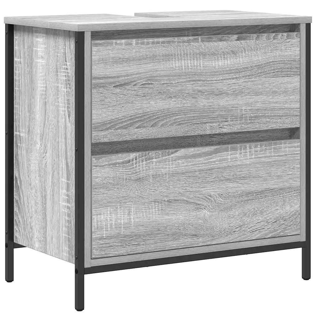 Mobile Lavabo da Bagno con Cassetti Grigio Sonoma 60x34,5x60 cm 861885