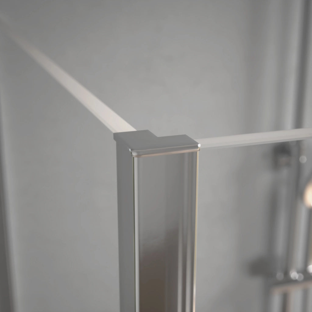 Doppio walk-in cromato 90x100 cm vetro 8mm trasparente anticalcare h200 | Keros