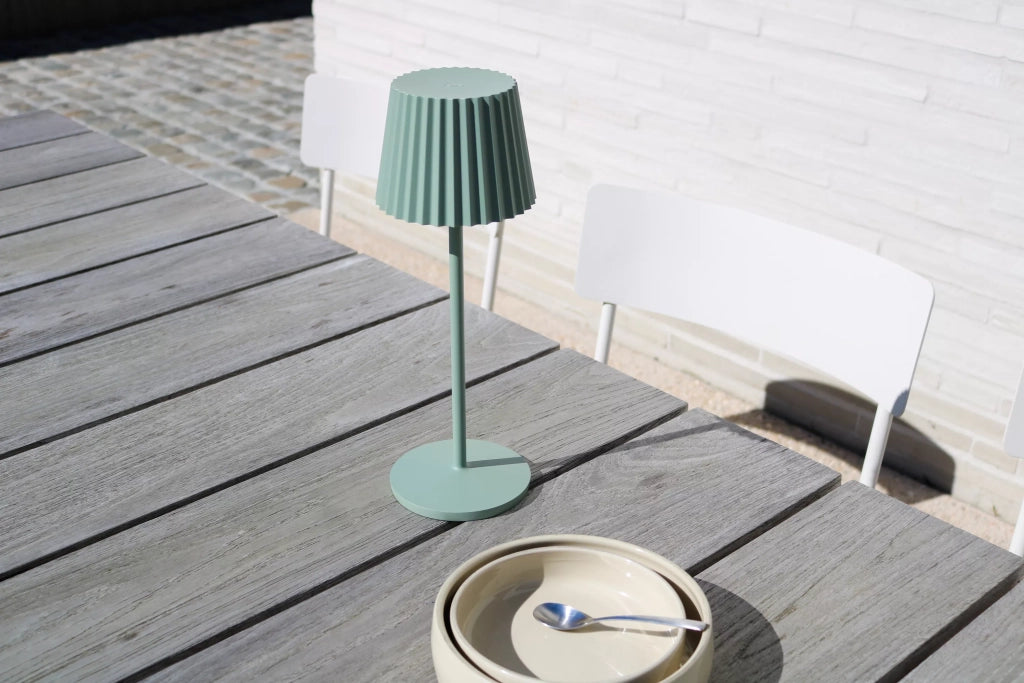 Lampada da tavolo esterna LED 2W a batteria verde Justine Lucide