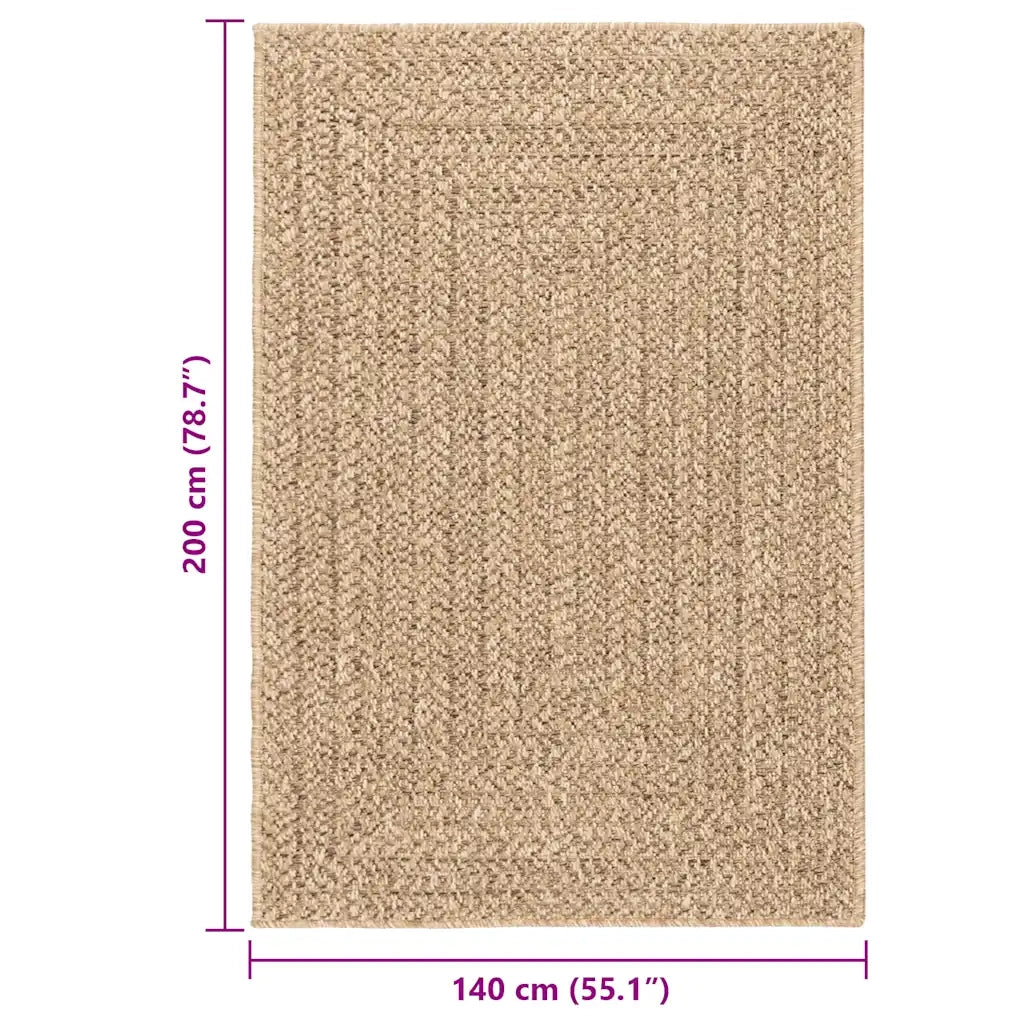 Tappeto ZIZUR 140x200 cm Aspetto Iuta per Interni ed Esterni 364832