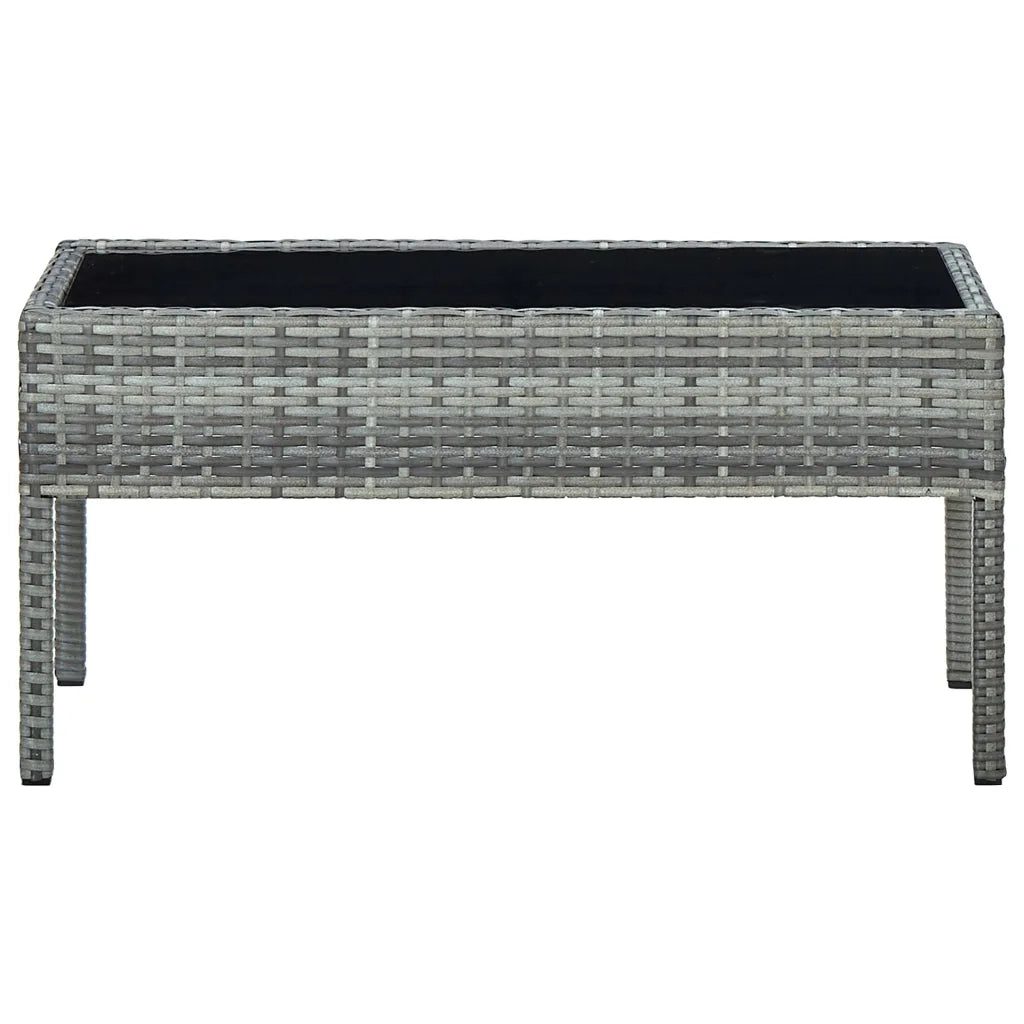 Tavolo da Giardino | Tavolino da esterno Grigio 75x40x37 cm in Polyrattan