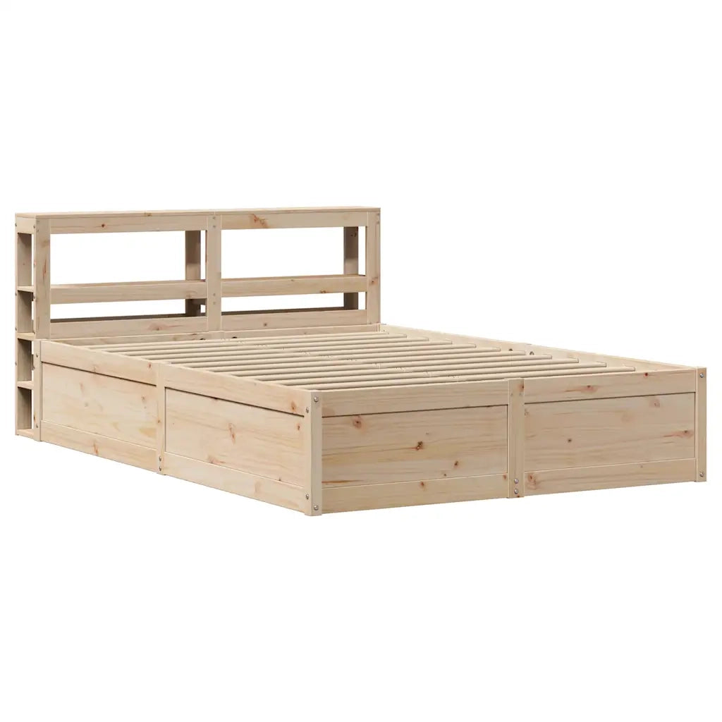 Giroletto con Testiera-Struttura Letto con testiera 140x190 cm in Legno Massello di Pino 905033