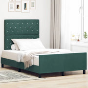Letto a molle con testiera Verde Scuro 120 x 200 cm Velluto 3344870