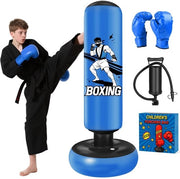 Borsa di Pugilato Libera Stante 168 cm - Pugilato Stabile con Guantoni - Professionale e Duraturo - Ideale per Bambini da 3 a 14 Anni
