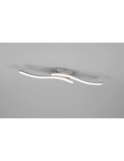Plafoniera Design Doppia Bacchetta Ondulata Led 4000k Route Nichel Trio Lighting