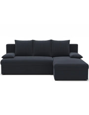 Divano ad angolo Grigio scuro 3 posti in schiuma T30 206x90x146cm GINA