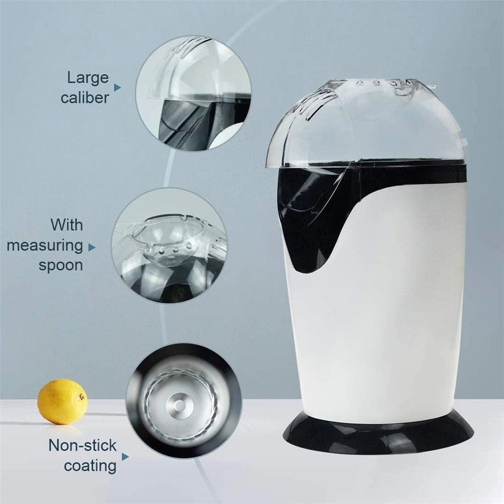 Trade Shop - Macchina Per Popcorn Elettrica Ad Aria Calda Con Coperchio Rimovibile Cucina Senza Olio -