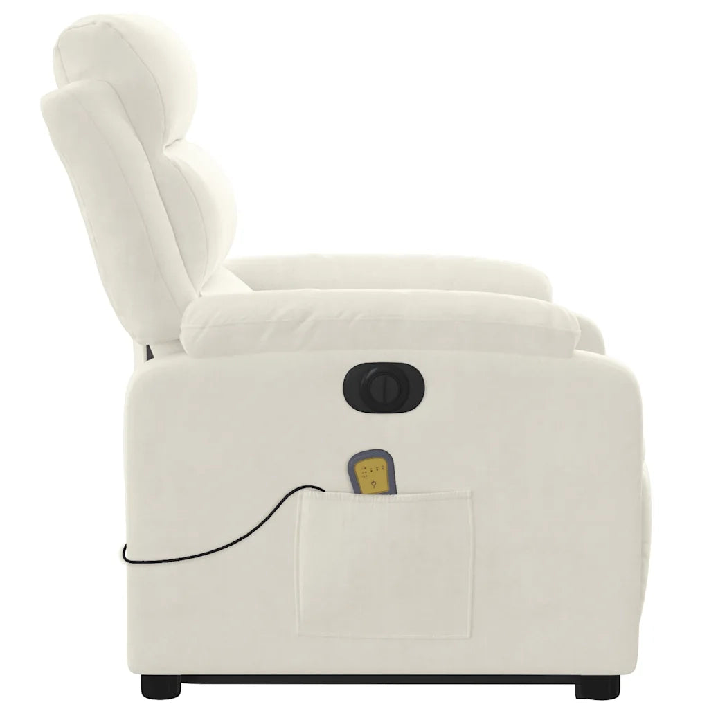 Poltrona Alzapersona Massaggiante Elettrica Crema Velluto 3205134