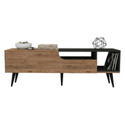 Tinnura, Mobile Porta tv un Ripiano, 150x30x50h cm Marrone Rovere