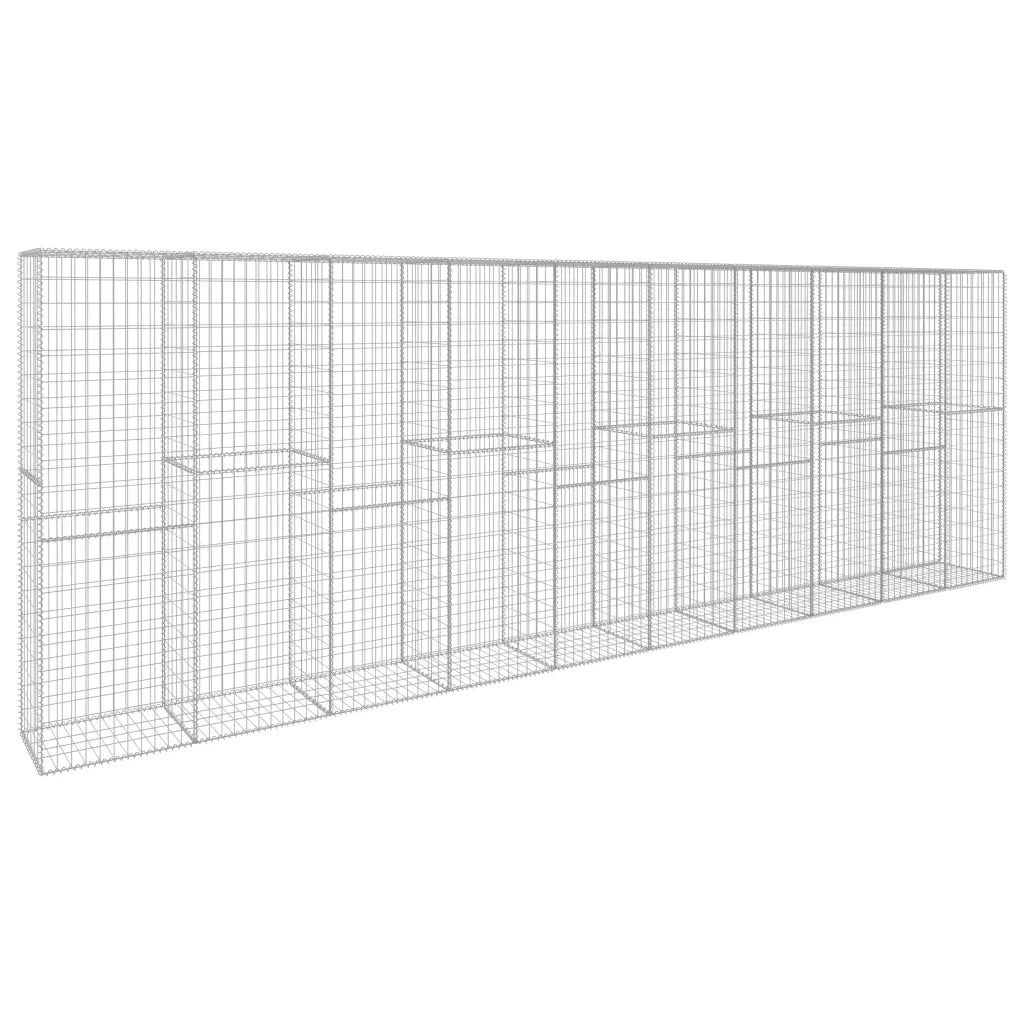 Gabbione con Copertura in Acciaio Zincato 600x50x200 cm 145089