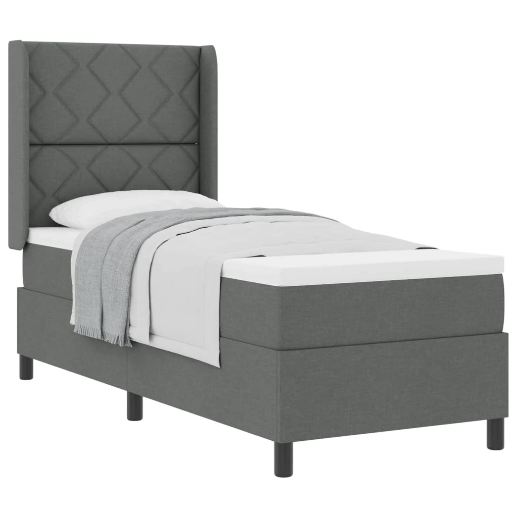 Letto a molle con cuscino Grigio scuro 190 x 90 cm Tessuto 3341680