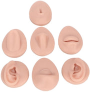 Modello di allenamento in silicone morbido - Modello di lingua e bocca - Modello di occhio, naso e orecchio - Modello di navello - Presentazione di gioielli - Per l'allenamento di punti di sutura - Pop di allenamento per piercing