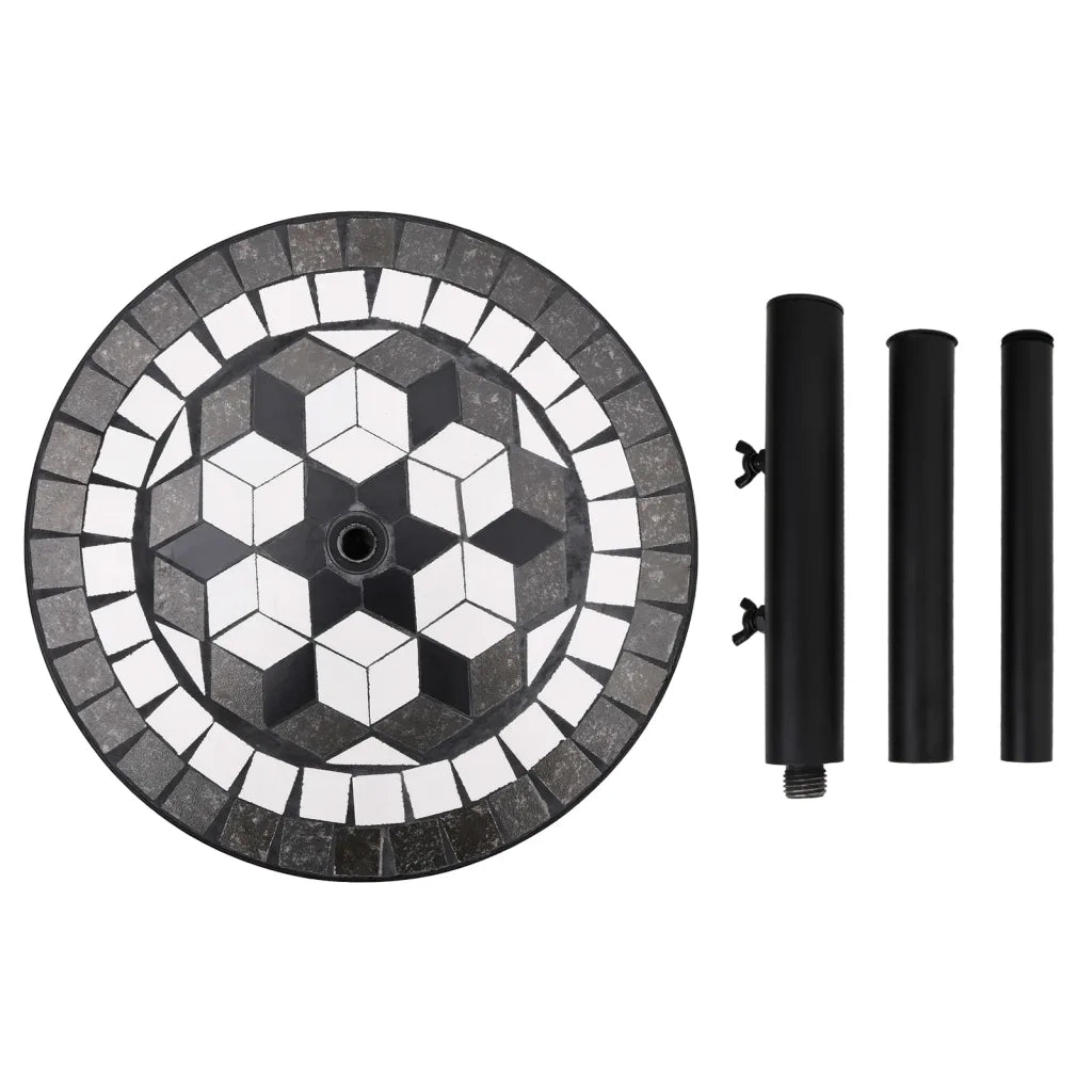 Base per Ombrellone Nero e Bianco Rotonda 12 kg 362223