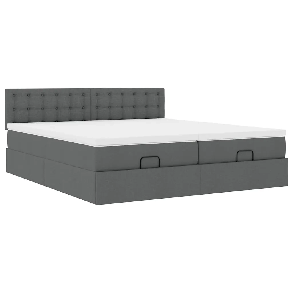 Struttura Letto Pouf con Materassi 200x200 cm in Tessuto 3312893