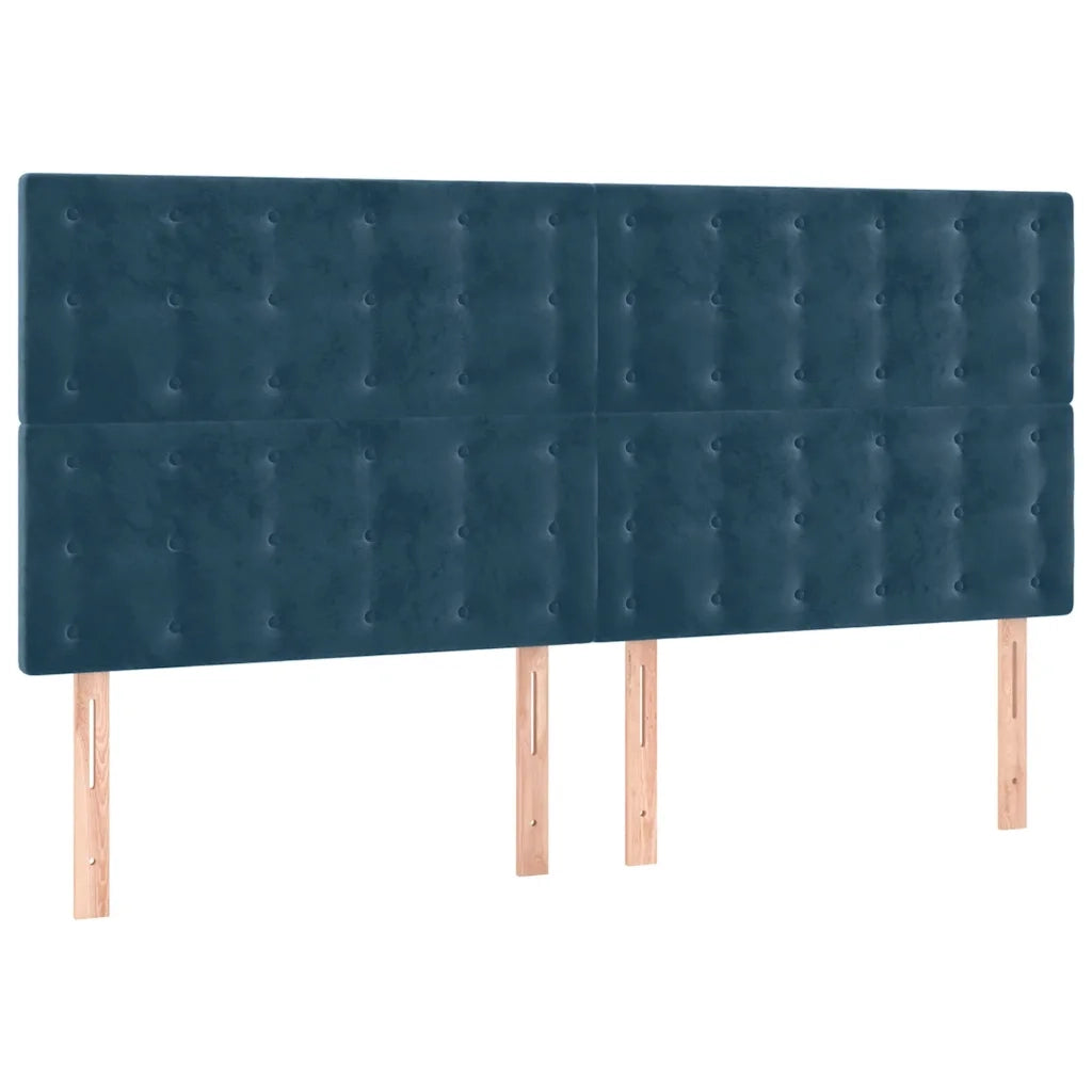 Testiera a LED Blu Scuro 160x5x118/128 cm in Velluto 3122916