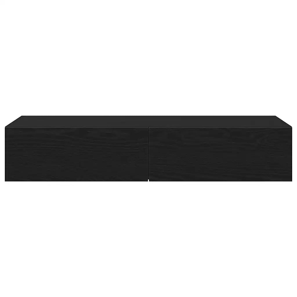 Scaffale a Parete con Cassetti Nero 100x36x19 cm in Truciolato 859987