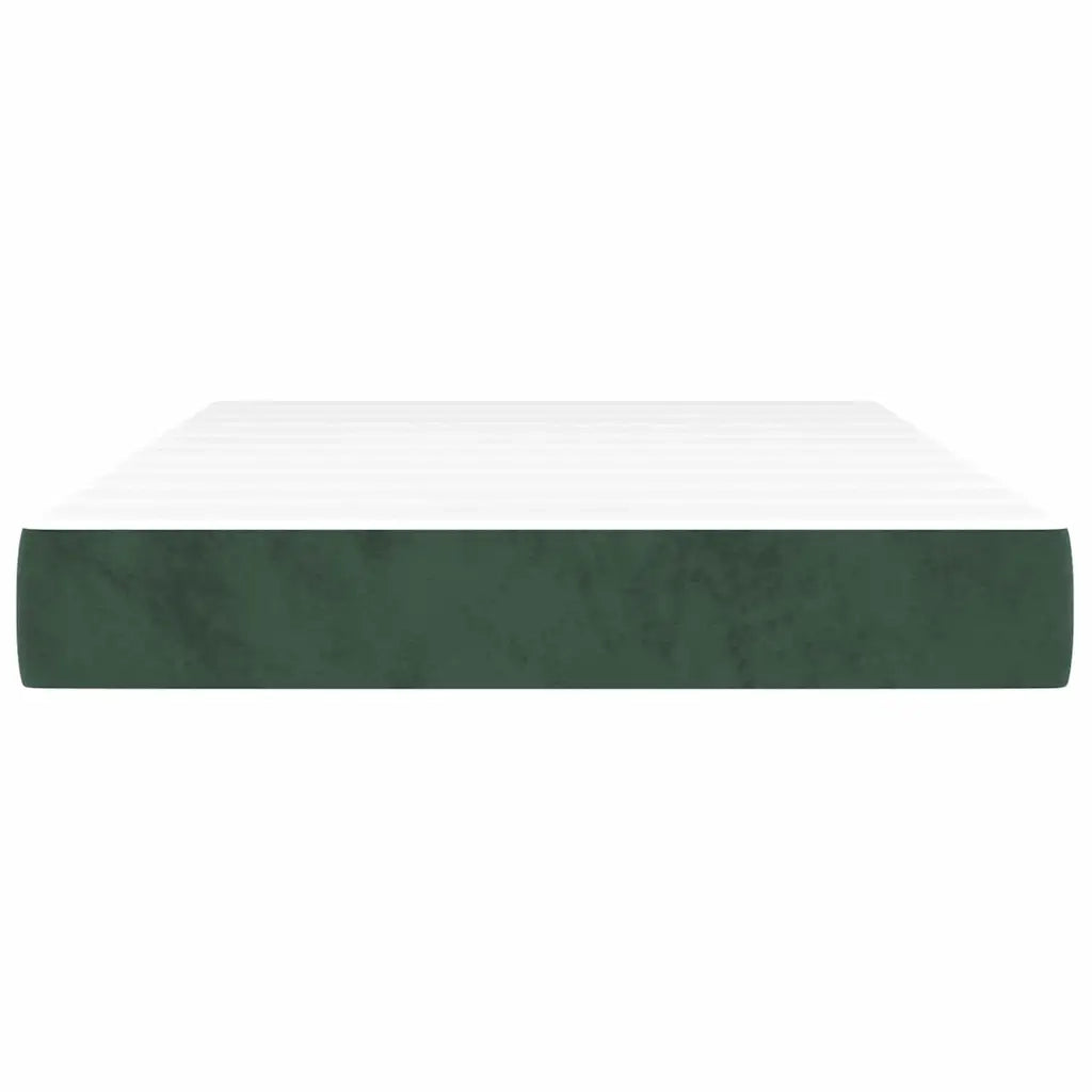 Materasso a Molle-Materasso per letto Verde Scuro 120x220x20 cm in Velluto