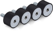 Silentblock 4 pezzi - Dampitori di vibrazioni - Buffer in gomma-metallo - Piedini antivibrazioni M6/M8 - Protezione acustica - Gomma e acciaio resistenti - Dampitori di vibrazioni