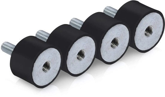 Silentblock 4 pezzi - Dampitori di vibrazioni - Buffer in gomma-metallo - Piedini antivibrazioni M6/M8 - Protezione acustica - Gomma e acciaio resistenti - Dampitori di vibrazioni