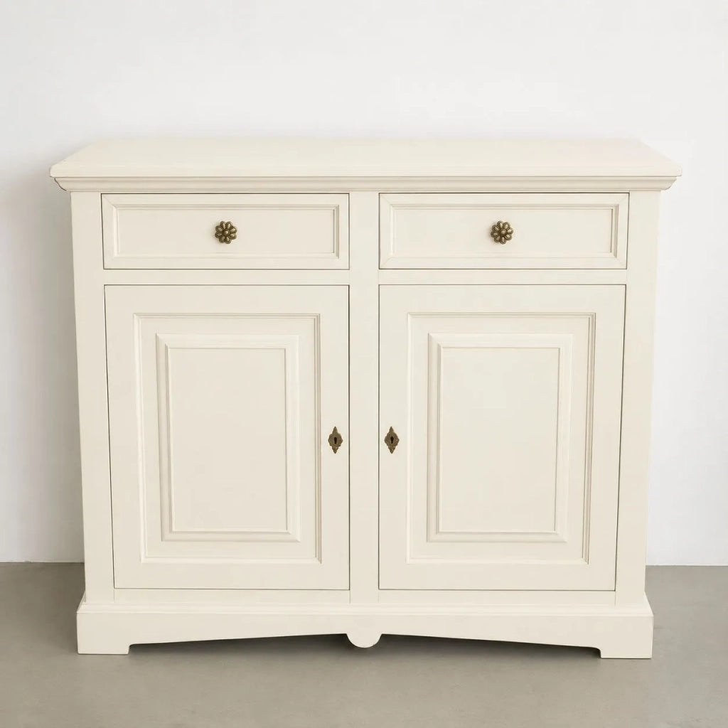 Credenza shabby 2 ante legno avorio 117x46x96 - Mobili 2G