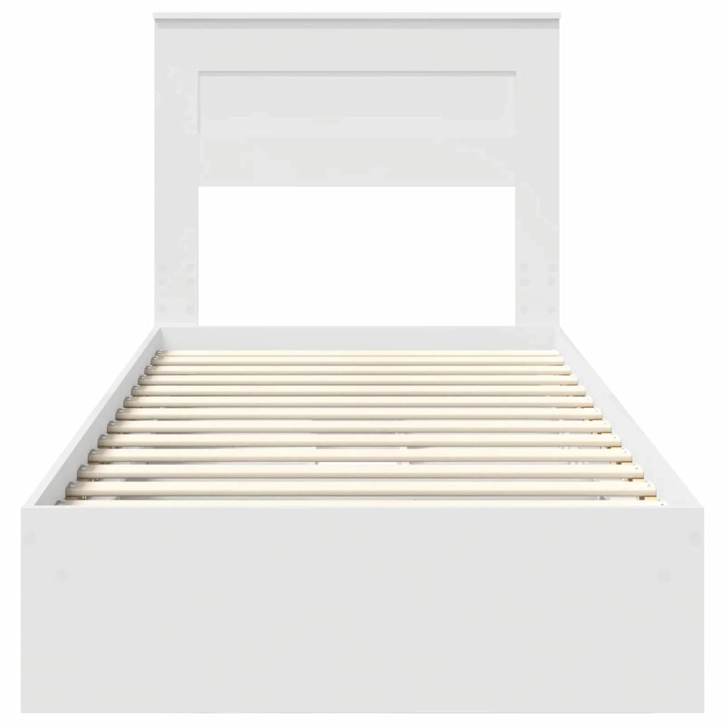 Letto con Contenitore Bianco 75 x 190 cm Legno multistrato 3409948