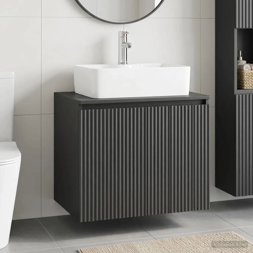 Set di mobili per il bagno Nero Legno ingegnerizzato 3404321