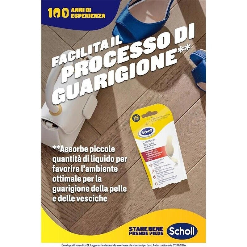 SCHOLL CEROTTI PER LE VESCICHE AD ALTO POTERE ADESIVO RESISTENTI ALL'ACQUA PACK 6 CEROTTI PER LE DITA DEI PIEDI