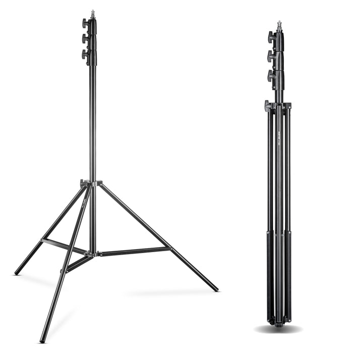 AIR 355 Set 2 stativi per luci regolabili in altezza fino a 355 cm, max 8 kg, Cavalletto fotografico in alluminio per foto e video