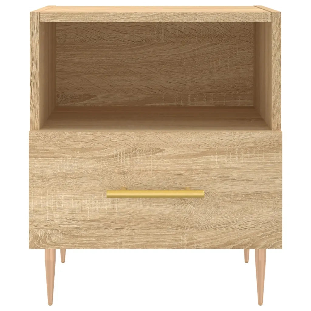 Set di 2 Comodini | Armadio da Notte | Mobiletto da notte Rovere Sonoma 40x35x47,5 cm in Legno Multistrato