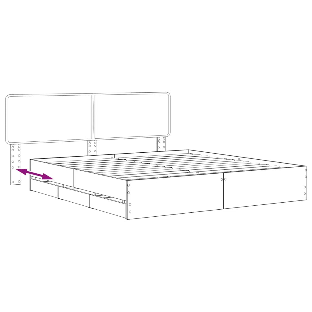 Bed Frame with Storage and Headboard Artisan Oak 180 x 200 cm 3445838
