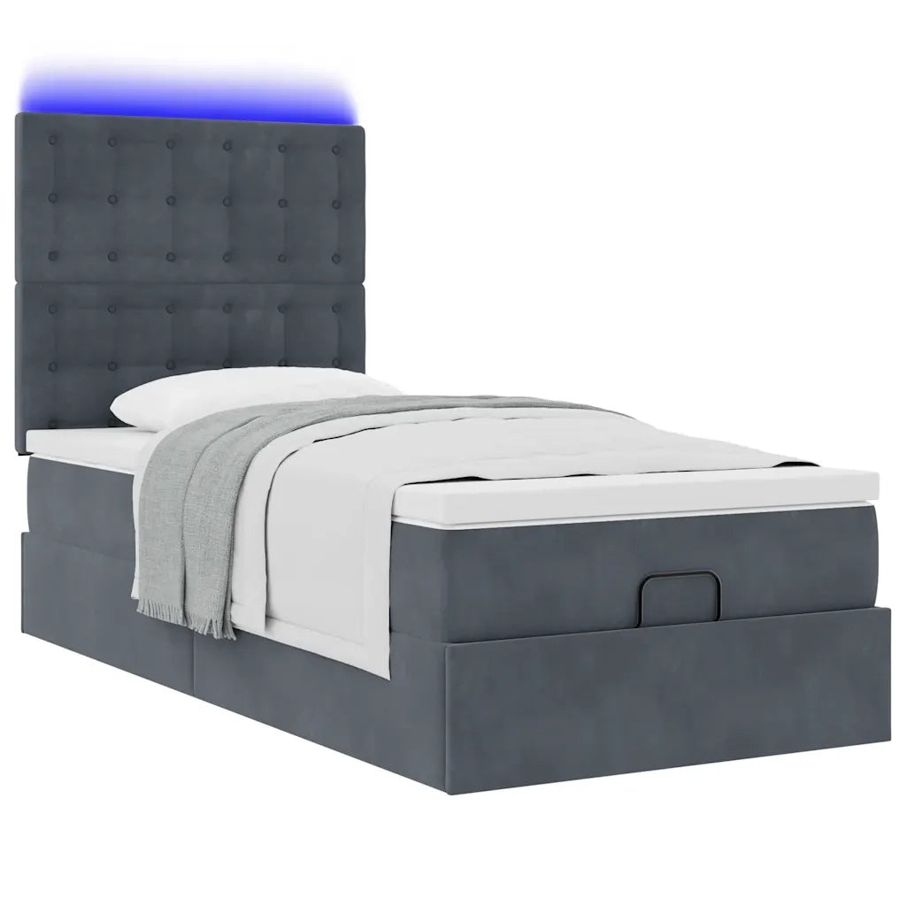 Struttura Letto Pouf con Materassi 100x200 cm Velluto 3314445