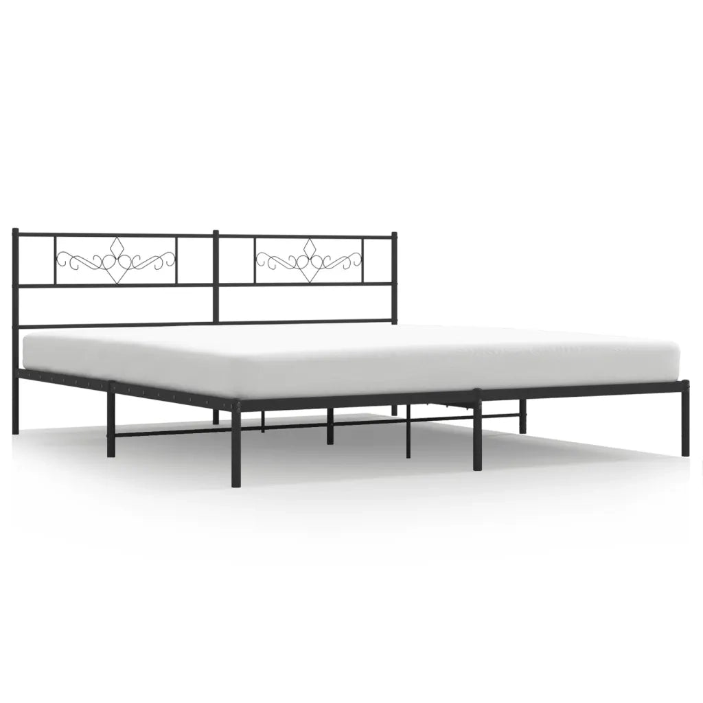 Giroletto con Testiera in Metallo Nero 200x200 cmcod mxl 105879