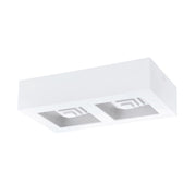 Plafoniera Moderna Ferreros Acciaio Bianco 2 Luci Led Integrato 6,3W