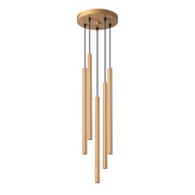 Lampada da soffitto in acciaio dorato a 5 luci verde oceano PATELO, design moderno