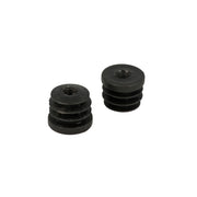 Puntali interni alettati tondi neri Ã˜ 30 mm. con foro filettato 4 pz.
