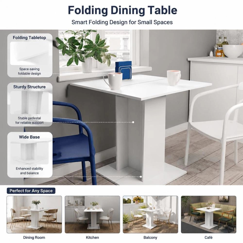 Dining Table White 80x80x75 Cm Wood Composite