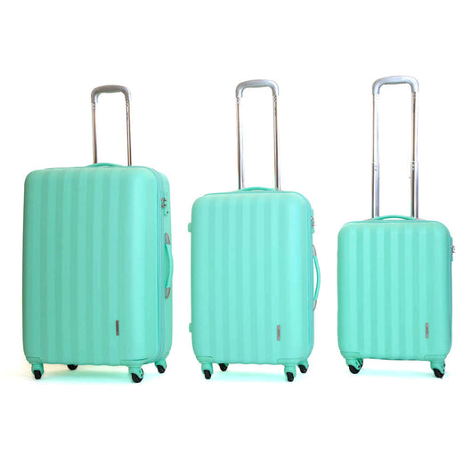 Set 3 Valigie Trolley Rigide in ABS 4 Ruote TSA Ravizzoni Icon Verde Acqua