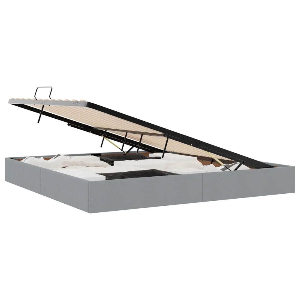 Letto ottomano Grigio chiaro 200 x 200 cm Tessuto 3442844