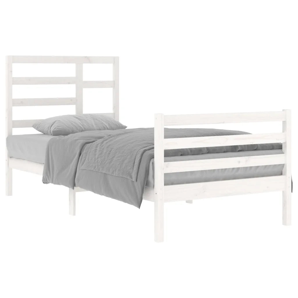 Giroletto-Struttura Letto Bianco in Legno Massello 90x200 cm 297747
