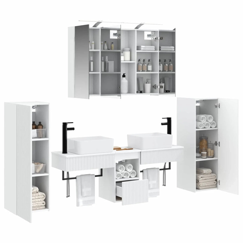 Set di mobili per il bagno 6 pcs Bianco 3407127