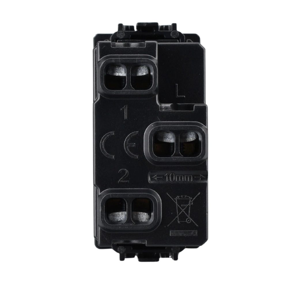 Commutatore 10A 220V Per Tapparelle MBL Nero 1M Compatibile Bticino Living International BLN1204