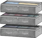 Borsa di Stoccaggio per Letto Sotto - 3 Pezzi - Borsa di Stoccaggio Non Tessuta per Sotto il Letto - Spazio di Stoccaggio Risparmiatore per Abiti con Cerniera Duratura e Maniglione - Piumoni - Cuscini - Abiti - Coperte