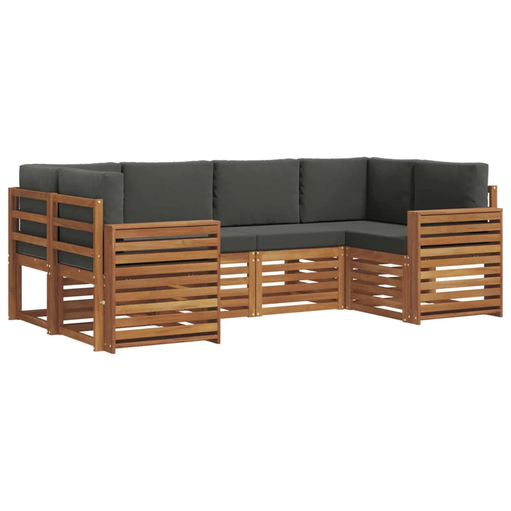 Set divano sezionale con cuscino 6 pcs Naturale e Antracite 3375377