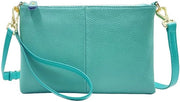 Borsa da spalla per donna, piccola borsa da mano, borsa da donna da polso con portafoglio e creditcard con cinturino (verde chiaro)