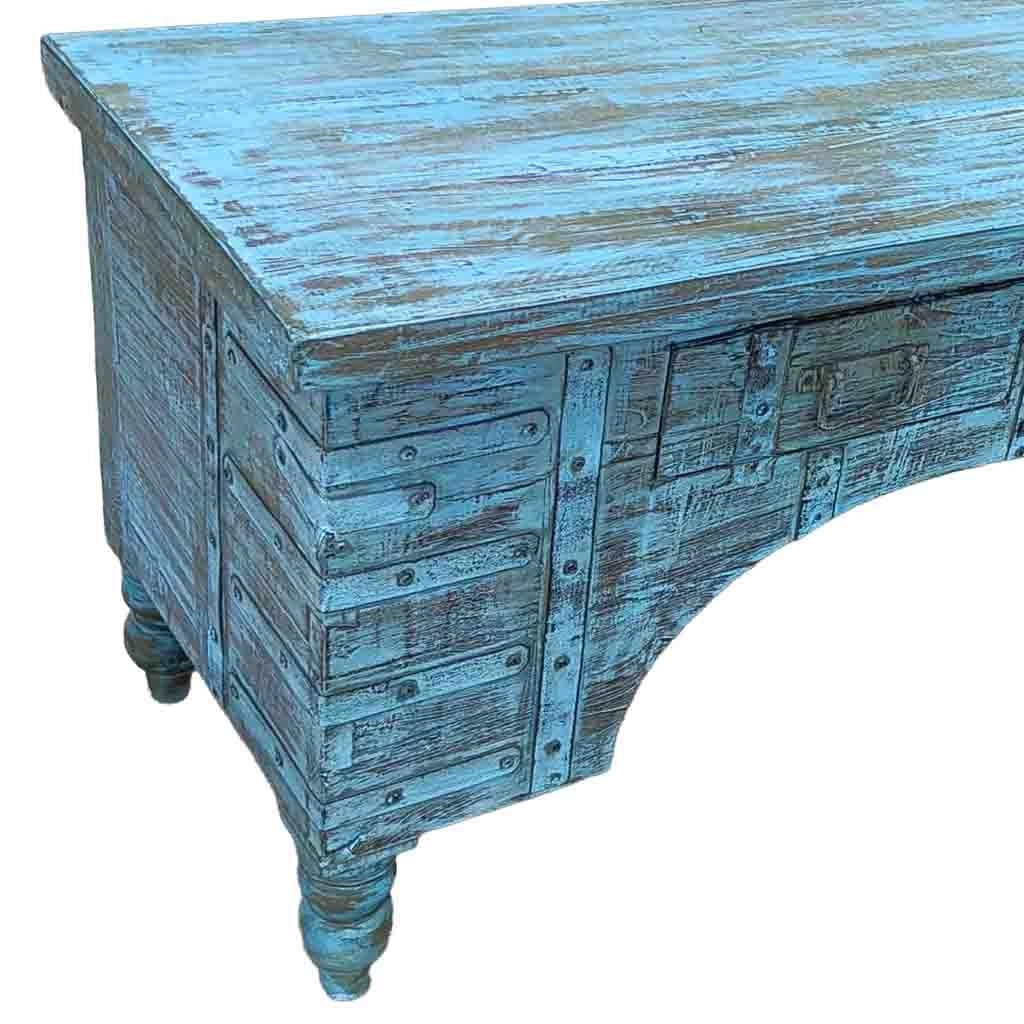 Mobile basso artigianale in legno 165-175x45x57h cm