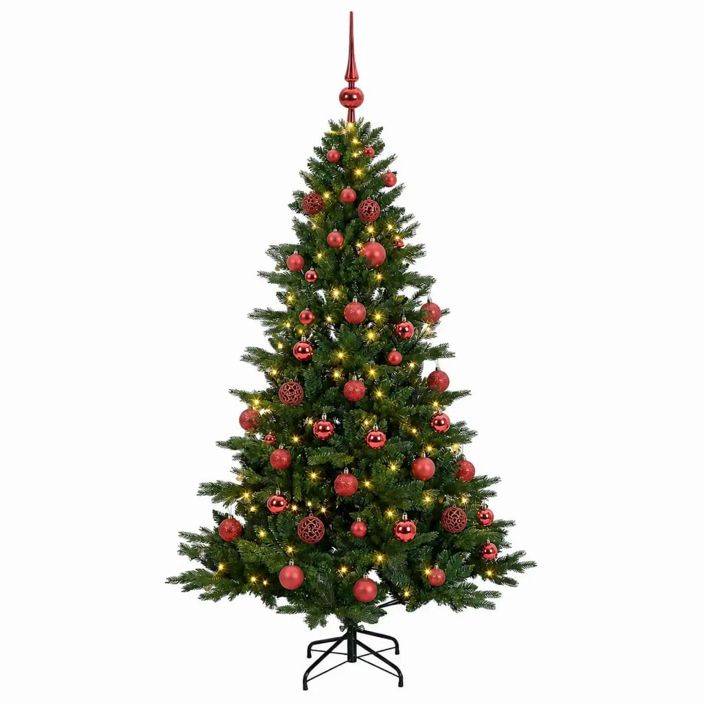 Albero di Natale artificiale con palline 150 cm 150 LED 3465864