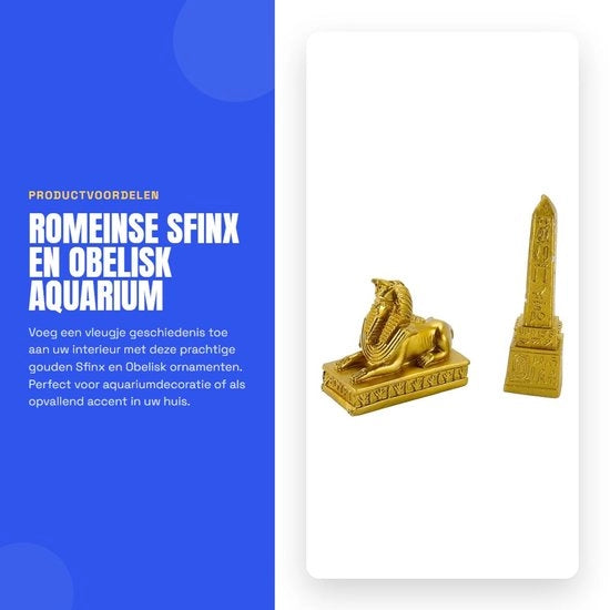 Ornamento per acquario in forma di obelisco con sfinx romana - decorazione per ufficio - decorazione per tavolo da gioco con superficie in resina