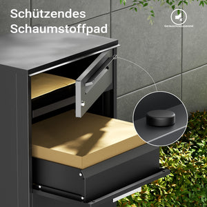 Cassetta postale per pacchi nera 500 x 370 x 1120 mm Portapacchi con serratura