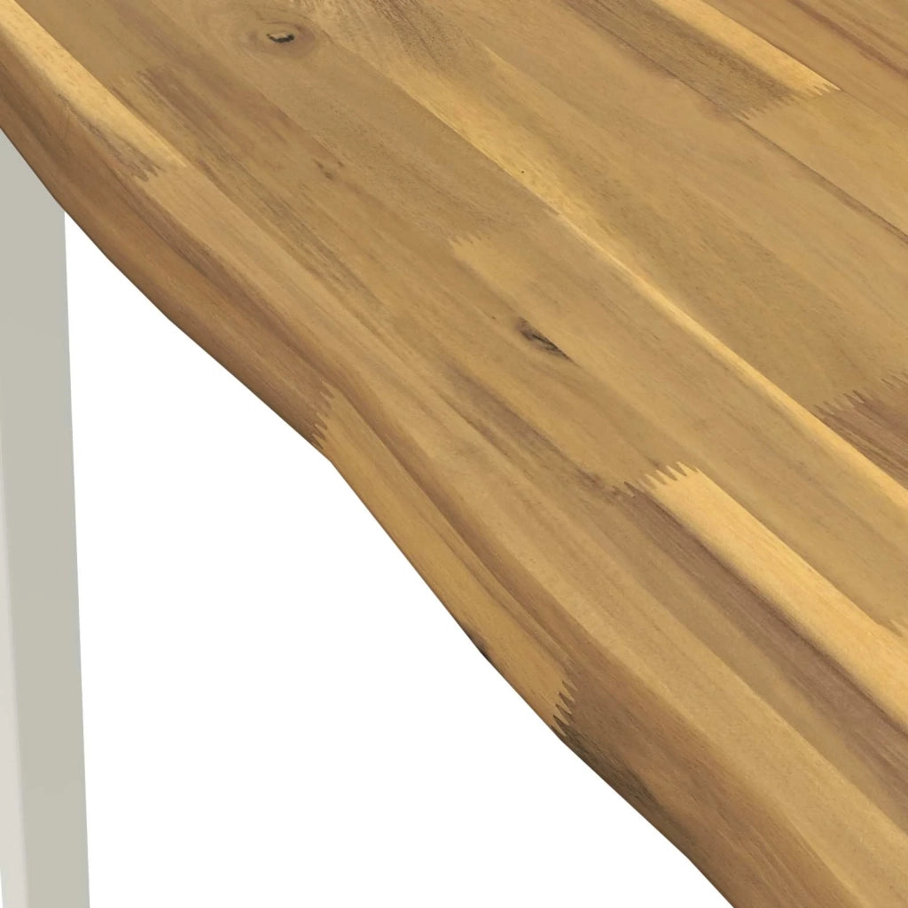 90 x 90 x 75 cm Legno di Acacia Massello Bianco Quadrato 937543